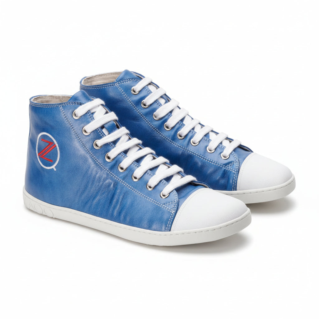 blaue High Top Retro Sneaker CHUQQS als Barfußschuhe